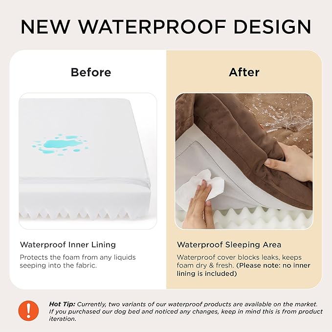 Bedsure Orthopedic Dog Bed for Extra Large Dogs - XL Washable Dog Sofa Beds Large, Supportive Foam Pet Couch Bed with Removable Washable Cover, Waterproof Lining and Nonskid Bottom, Brown