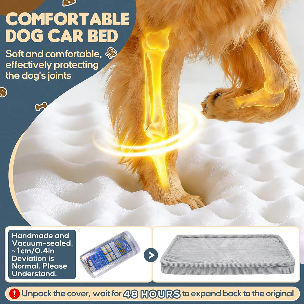 Loiion Dog Car Bed, Non-Slip Backseat Extender Pet Mat 56"x28.7"x2" | Removable, Washable Dog Bed With Waterproof Liner Protects Car Seats, Anti-Slip Travel Bed For Dogs