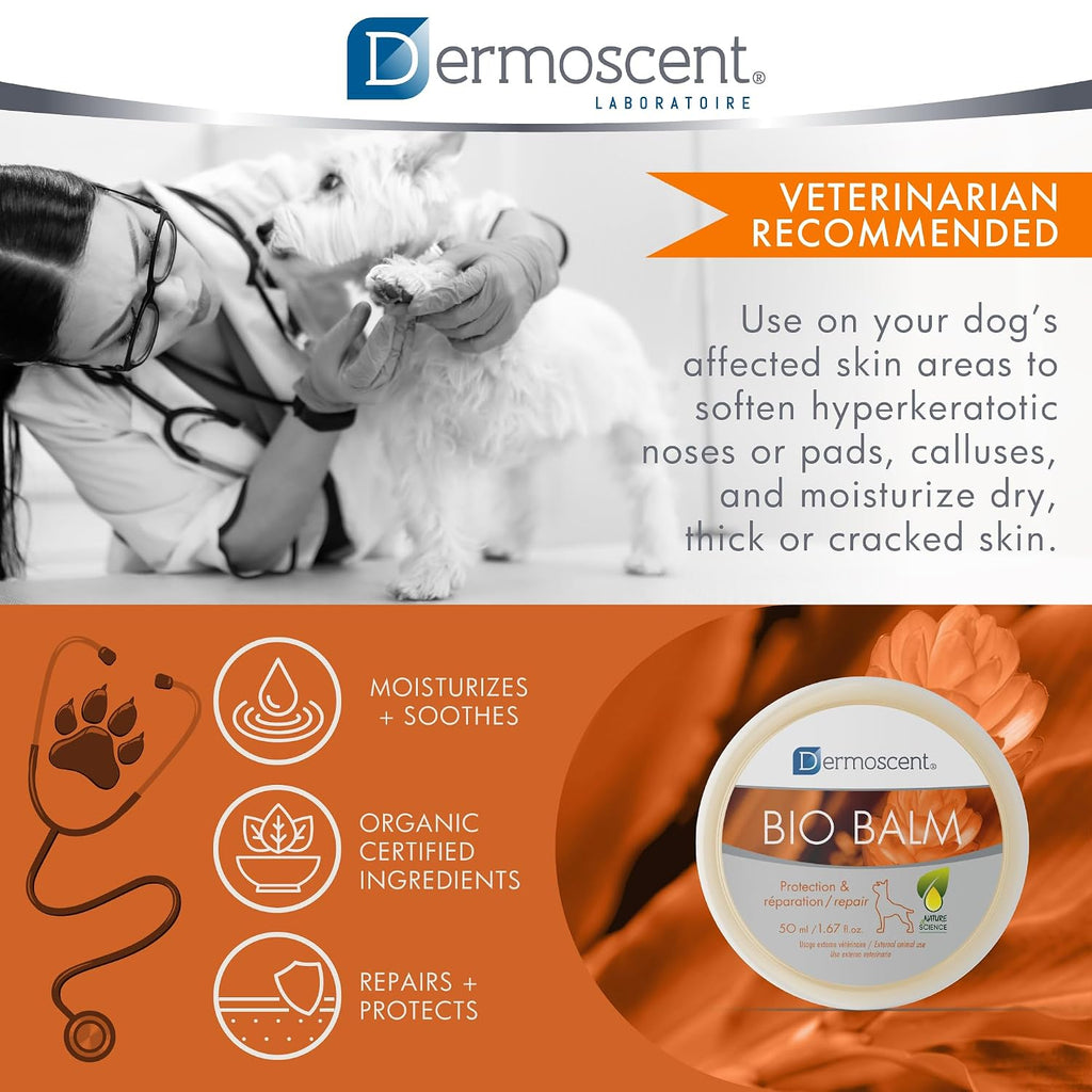 Dermoscent | Bio Balm | Natural, Organic, Healing Dog Paw Balm | Skin & Paw Soother For Dogs With Dry, Cracked, & Rough Paws | Veterinarian-Approved Paw Pad Moisturizer & Protector