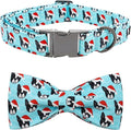 Dog Collar, Christmas Dog Collar Plaid Pet Collar Bow Holiday Bows Girl Boy Puppy Collar Adjustable Pet Collar for X-Small Dogs