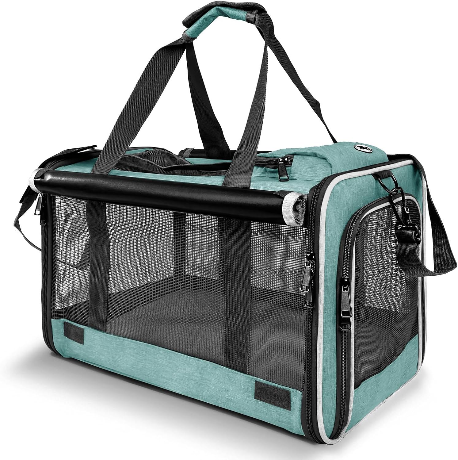 GAPZER Small Dog Carrier Yorkshire Puppy Softshell Chihuahua Transport Cage | Privacy Protection Big Kitten Car Travel Cloth Carry Bag up to 20 lbs, Small Animal Portable Mesh Kennel Cage for Vet Visits