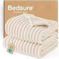Bedsure ComfyFleece™ Waterproof Dog Blankets for Large Dogs - Soft Pet Cat Blanket Corduroy Fleece for Bed Protector Washable, Cozy Calming Reversible Furniture Protection,60"x80", Cream