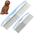 Metal Comb for Dogs, Dog Grooming Detangler Combs For Matted Hair, 2 Pack | Best Comb for Golden Doodles & Poodles, For Dematting & Detangling Pets And Cats, Fine Tooth Stainless Steel Greyhound Comb