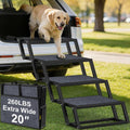 URPOWER Dog Stairs for Large Dogs Extra Wide 20" with 5-Step Dog Ramp Steps | Foldable Pet Stairs, Detachable for Car High Bed, Non Slip Surface Car Ramps for SUV Truck, Supports up to 260 LBS