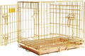 Homey Pet 24 Inch Small Dog Crate for Puppy, Copper Gold Wire Cage Kennel | Rust/Peel-Resist Nano-Coat, Collapsible, Removable Grid & Tray, Dual Doors w/ 4 Locks, Indoor Potty Training, Portable Travel