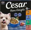 Cesar Home Delights Wet Dog Food, Dinner and Stew Variety, 3.5 oz, 24 Count | Real meat #1 ingredient, no fillers, no added sugar, no artificial flavors, complete & balanced, easy peel trays