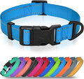 Joytale Large Dog Collar, Reflective and Adjustable Nylon Pet Collar with Quick-Release Buckle for Large Dogs, Sky Blue, L