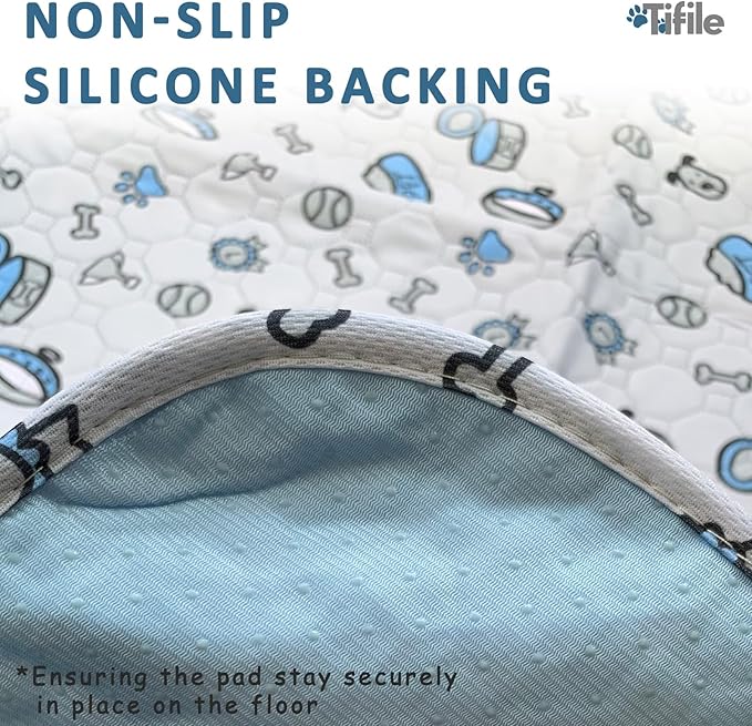 Washable Pee Pads for Dogs, 2 Pack Reusable Puppy Pads, Absorbent Whelping Pads with Bone Print, Non-Slip Waterproof Pet Training Pads for Couch, Crate, Potty Training - 36x72in