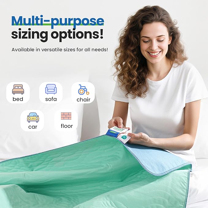 Noovirum® Washable Underpads,18"x24"(Pack of 4) - Reusable Incontinence Bed Pads for Kids, Adults & Seniors - Waterproof Chair & Furniture Protector - Leakproof Training Pads for Dogs & Pets