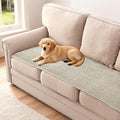 H.VERSAILTEX Plush Chenille Couch Cover for 3 Cushion Couch Anti Slip Washable Sofa Slipcovers Soft and Durable Furniture Protector for Dogs Cats Kids (27.5" x 71", Oatmeal)