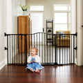 Toddleroo by North States - Deluxe Décor Universal Fit Safety Gate: Hardware Mounted Extra Wide Metal Baby Gate with Tall Baseboard Mounts, Adjustable Child Gate; 38.3" to 72" Wide; 30" Tall; Black