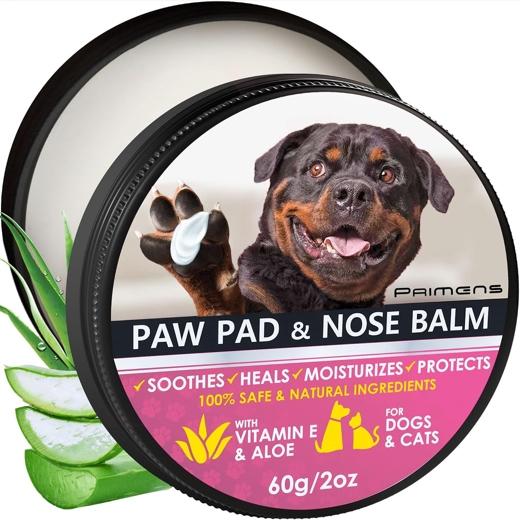 Natural Dog Paw Balm, Paw Protection for Hot Pavement, Dog Paw Wax for Dry Paws & Nose, Canine Paw Moisturizer for Cracked Paws, Cream Butter for Cat, Paw Pad Lotion