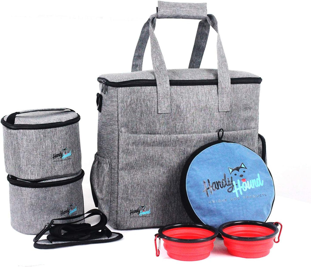Dog Travel Bag, Pet Travel Organizer Kit for Weekend Trips | Includes accessory organizer with food storage, ideal for road trips, camping and weekends away