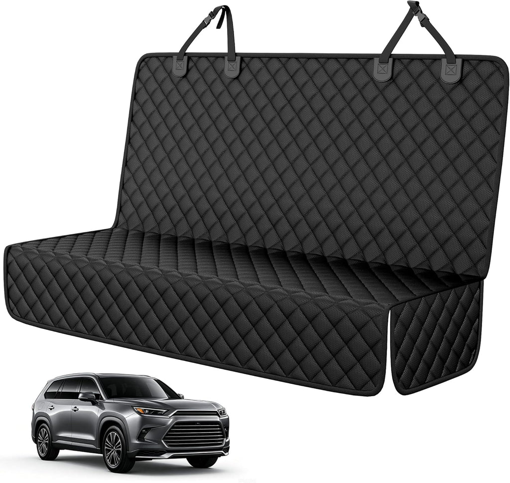 Dog Car Seat Cover for SUV, Waterproof Back Seat Cover for Toyota Tacoma/Jeep Grand Cherokee/Ford Explorer/Ranger/Chevrolet Colorado, Scratch-Proof Nonslip Durable Rear Seat Cover for Dogs