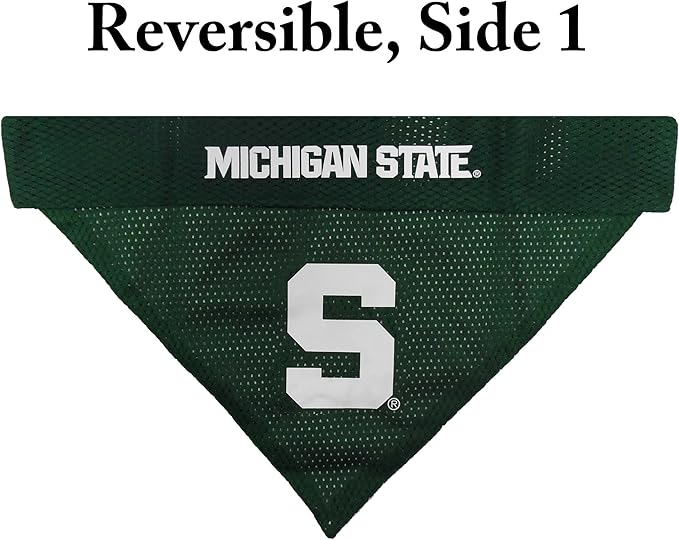 Pets First Collegiate Pet Accessories, Reversible Bandana, Michigan State Spartans, Small/Medium