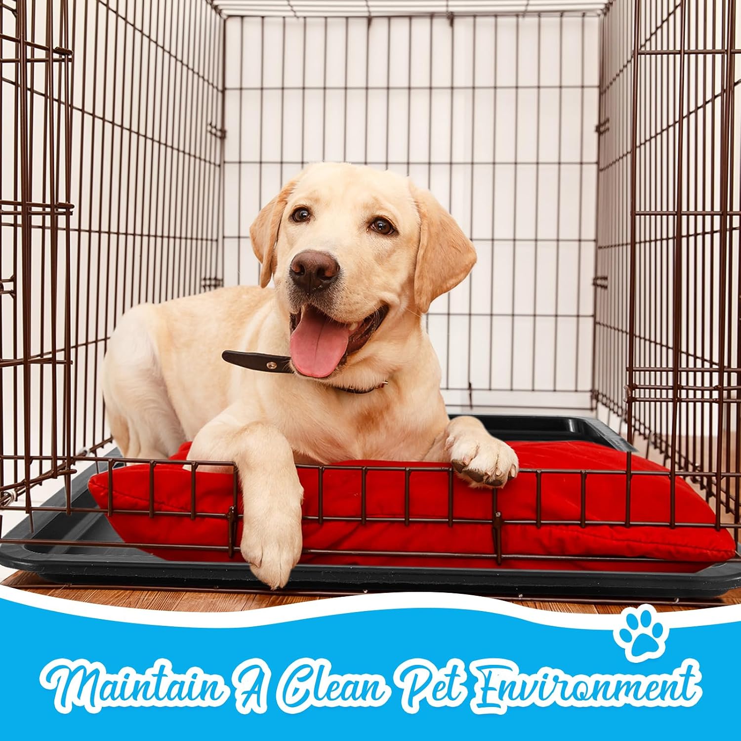 Suzile 4 Pack Heavy Duty Dog Crate Replacement Tray for 42 Inch Wire Dog Crates, Leakproof Plastic Kennel Pan, Thickened Cage Floor Liner, Easy Clean Crate Pan Replacement for Pets, Multipurpose Tray