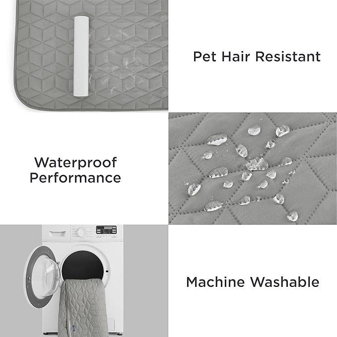 Bedsure 100% Waterproof Couch Cover for Dogs Washable - Non Slip Waterproof Dog Blanket for Couch Sofa, Lightweight Furniture Protector Durable for Pet Cat Puppy with Non-Slip Bottom, Grey, 40x50IN