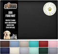 GORILLA GRIP 100% Waterproof Raised Edge BPA Free Silicone Pet Feeding Mat, Dog Cat Food Mats Contain Spills Protects Floors, Placemats for Cats and Dogs Water Bowl, Pets Accessories 18.5x11.5 Black