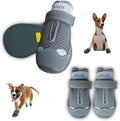 Dog Boots – Breathable Paw Protectors, Anti-Slip Sole (4 Pack, Size 3, Army Grey), for Medium Dogs | Hiking, Hot Pavement & Winter Snow | Adjustable Straps with Reflective Safety Design