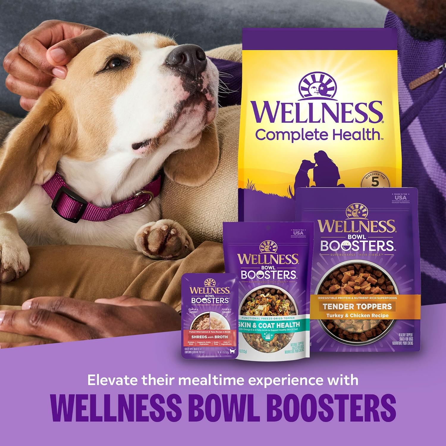 Wellness Bowl Boosters Bare Freeze Dried Turkey Dog Food Topper for Small, Medium, and Large Breeds, Grain Free, Natural, 4 oz Bag