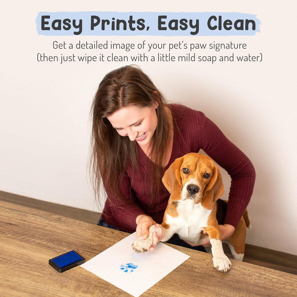 Pet Paw Print Impression Kit | Dog Ink Paw Print Kit | Pet Paw Print Kit | an Easy to Use Paw Print Stamp Pad for Dogs | Contains an Ink Pad for Dog Paw Prints That You Can Treasure (Blue)