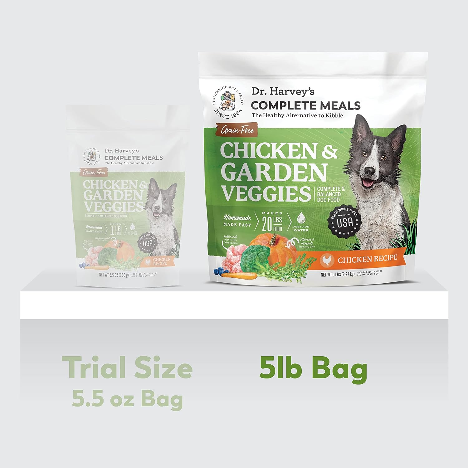 Dr. Harvey's Chicken & Garden Veggies Dog Food, Grain-Free (5 lb) | Dehydrated Food with Freeze-Dried Chicken
