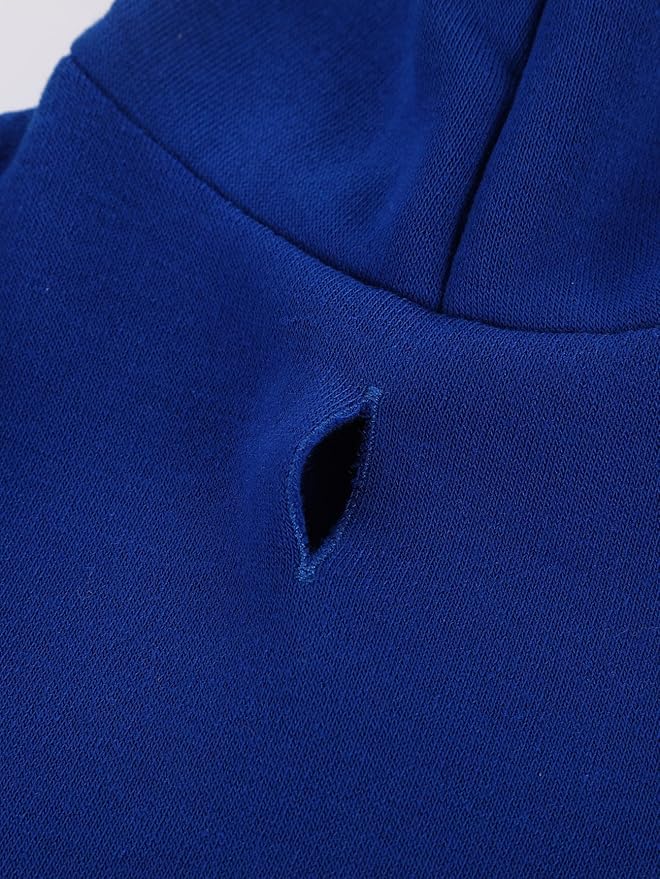 QWINEE Basic Dog Hoodie Sweatshirt Puppy Sweater Warm Cat Costumes Pet Clothes for Chihuahua Puppy Kitten Small Medium Dogs Royal Blue X-Small