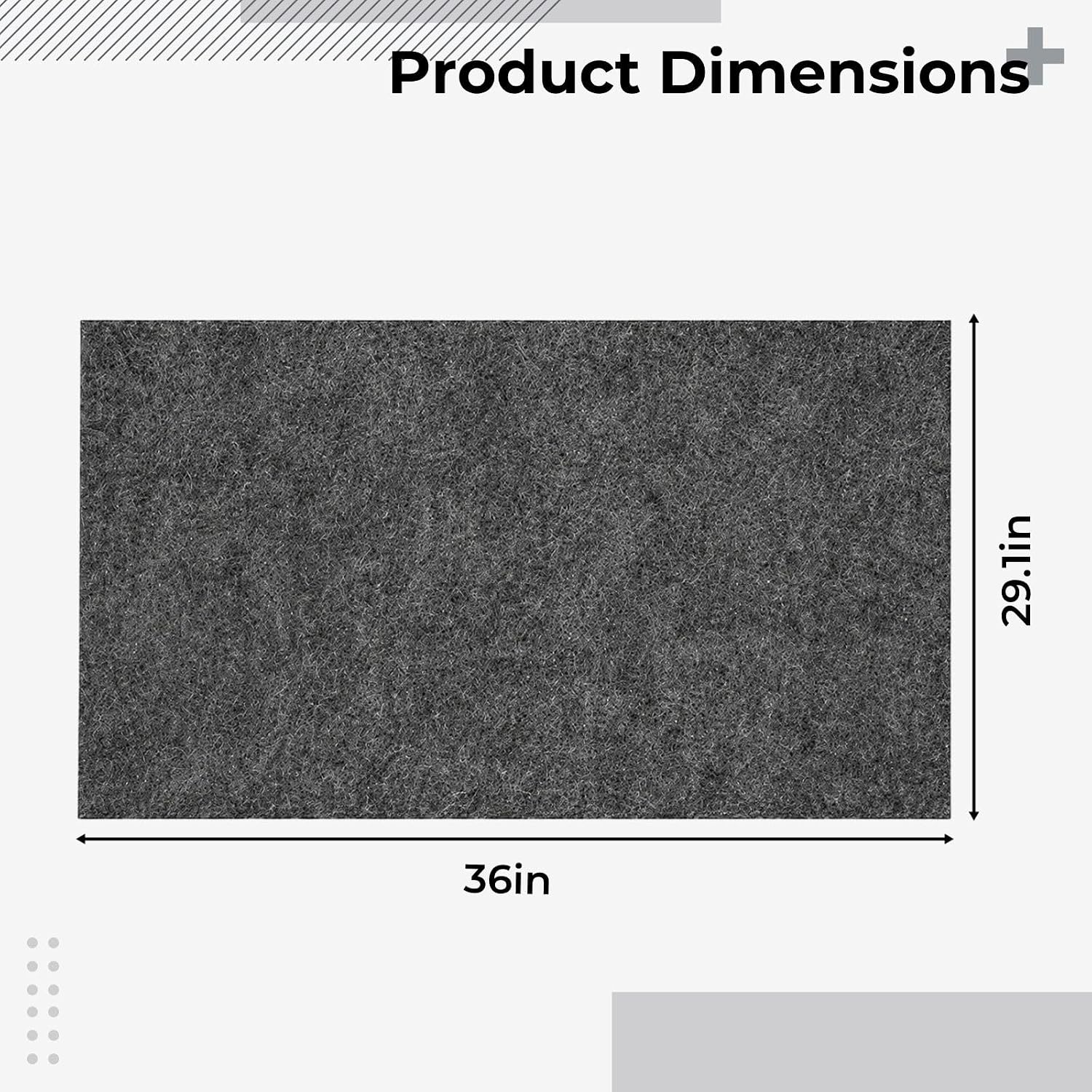 Dog Crate Mat for Crates, Under Dog Crate Mat Floor Protector, Dark Gray Rectangular Kennel Mats, Washable Reusable Felt Pet Pad for Cage Bottom, Indoor Floor Protection and Comfort
