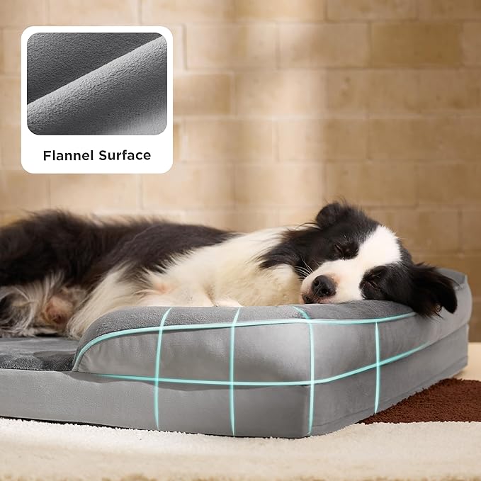 Bedsure Orthopedic Dog Beds Large Sized Dog - Washable Large Dog Cat Bed Waterproof, Comfort Dogs Couch Sofa with Washable Removable Cover, Pet Bed with Nonskid Bottom, Lavender, 35"