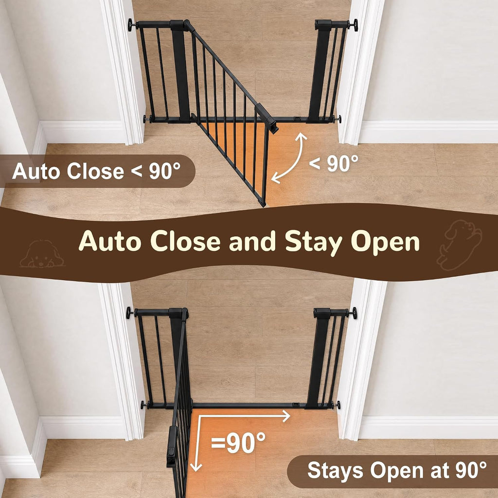 41” Extra Tall Baby Gate for Stairs 29.7-40.6" Wide Dog Gate | Auto Close, Pressure Mount Pet Gates for Doorways No Drilling, Indoor Extra Tall Child Safety Gates for Pets/Kids, Anti-Jump