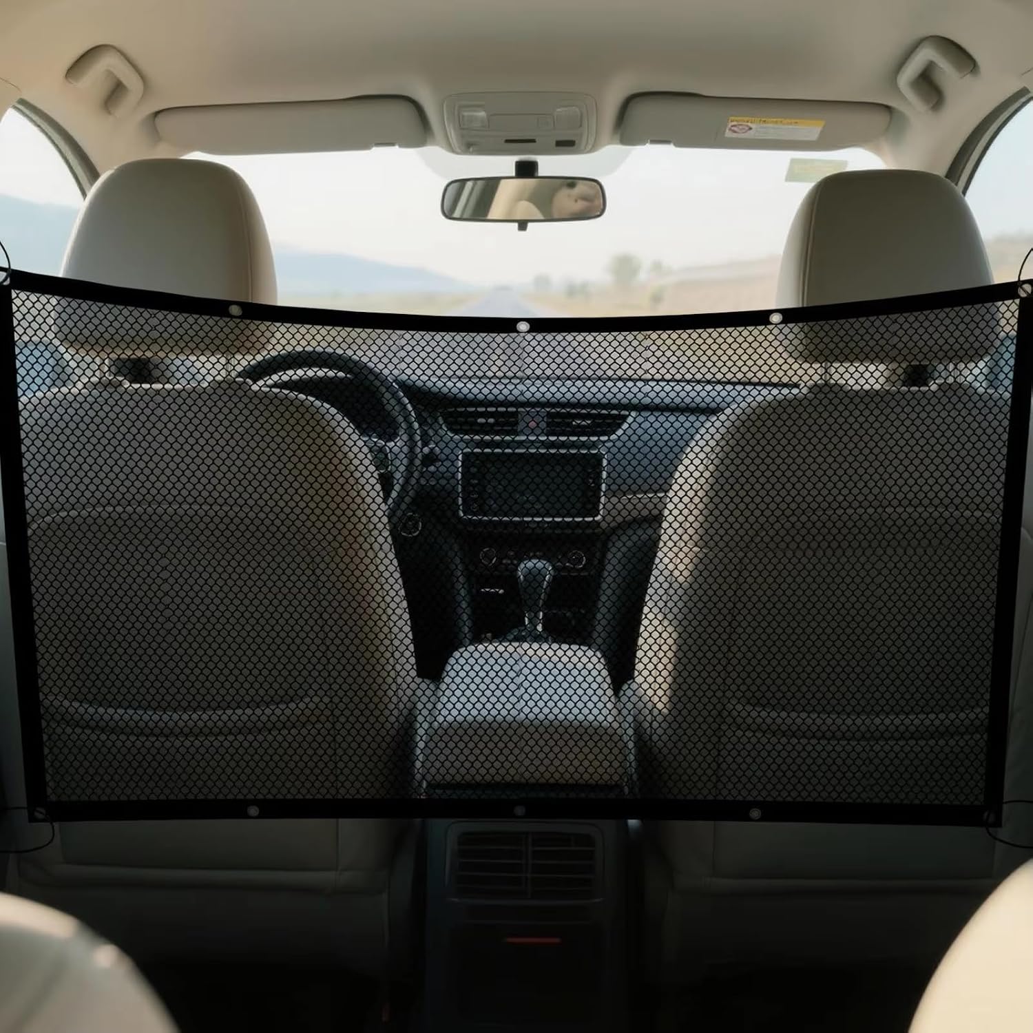Car Pet Barrier Mesh Net for Mitsubishi Mirage/G4 | Durable Mesh.Elastic Drawstring.Reinforced Buckle.Vehicle Partition.Snug Fit