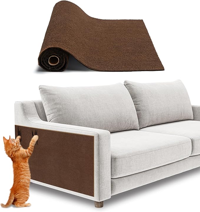 Best Pet Supplies Catify Cat Scratcher, Fun Interactive Scratchers, Posts, Poles, Claw Safe, Furniture Saver Indoor Play Support Natural Cat Behaviors Heavy Duty - Brown (39.4 x 15.8)