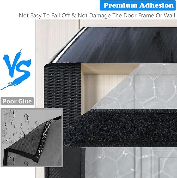 RELIANCER Magnetic Thermal Insulated Door Curtain,Waterproof EVA Door Cover,Fit Doors Size Up to 48"x80",Temperature Protection Insulated Doorway Curtain Partition,Patio Self-Closing Doors Net Screen