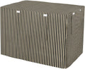 Beige Black Stripes Dog Crate Cover 42in Pet Kennel Cover | 600D Oxford Heavy Duty Kennel Covers, Breathable Mesh Window, Soundproof Waterproof Sunshade Universal Fit for Wire Cage