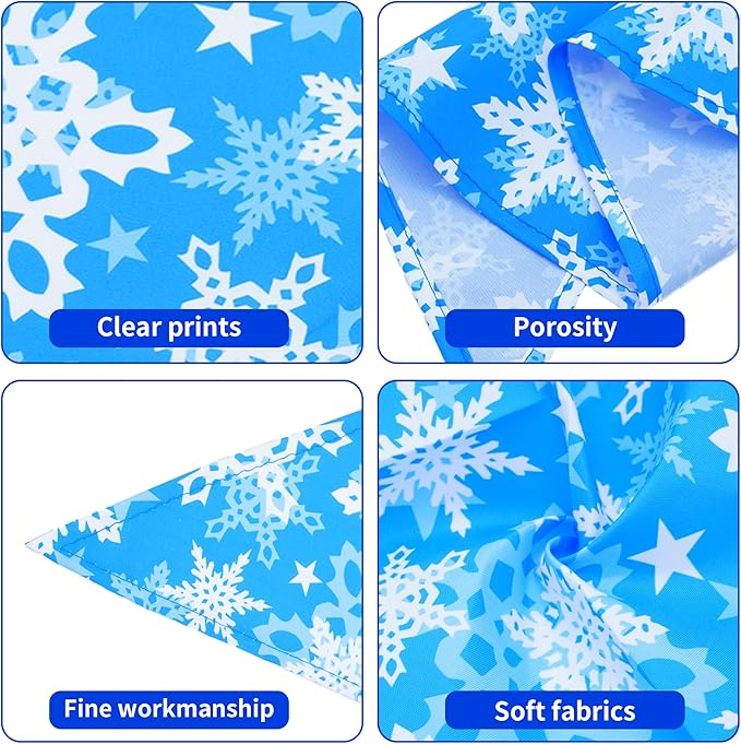 30 Pack Winter Dog Bandanas Bulk for Small Dogs Stitch Edge Dog Bandanas Puppy Cats Scarves Grooming S