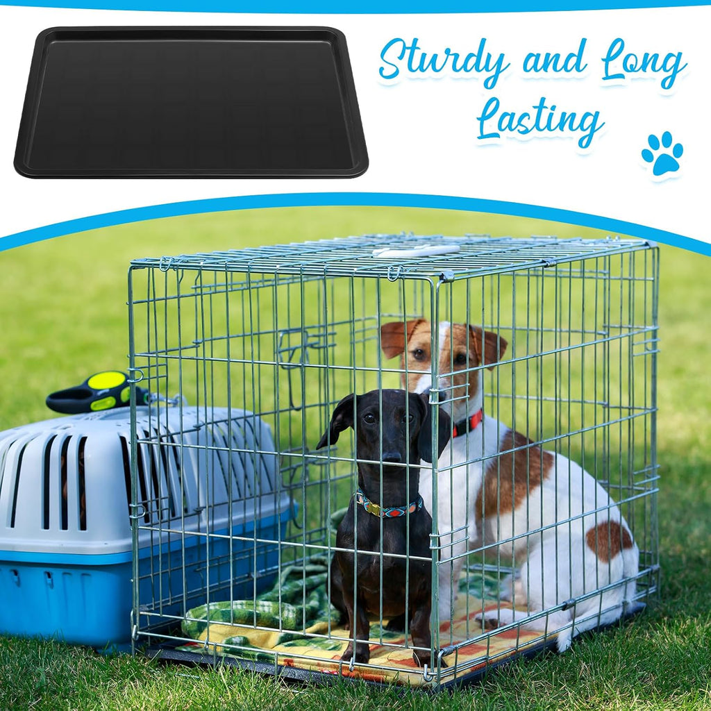Suzile 4 Pack Heavy Duty Dog Crate Replacement Tray for 42 Inch Wire Dog Crates, Leakproof Plastic Kennel Pan, Thickened Cage Floor Liner, Easy Clean Crate Pan Replacement for Pets, Multipurpose Tray