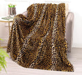 Bnuitland Leopard Print Fleece Flannel Throw Blanket, 300 GSM Double Sided Fuzzy Fluffy Throw for Bed Sofa Couch Travel, Super Soft Lightweight Cheetah Print Blanket for Kids/Baby/Pets, 50×40 inch