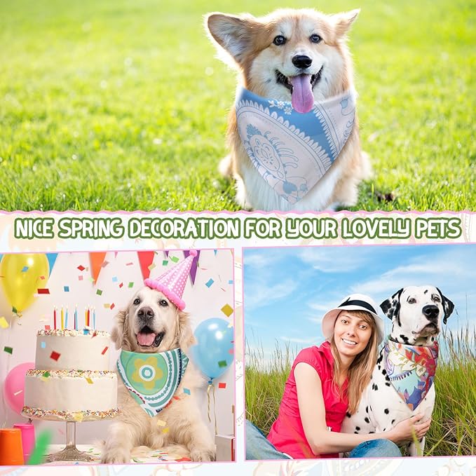 150 Pcs Paisley Dog Bandanas Bulk Pet Bibs Colorful Triangle Scarf Pet Paisley Bandanas for Medium Large Dogs Spring Summer Birthday Costume Decoration
