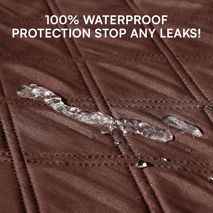 Luciphia 100% Waterproof Couch Cover Blanket for Dogs Anti-Slip Pet Couch Protector Sofa Mat Puppy Cat Blanket with Non-Slip Bottom, Coffee Brown, 40x50 Inch