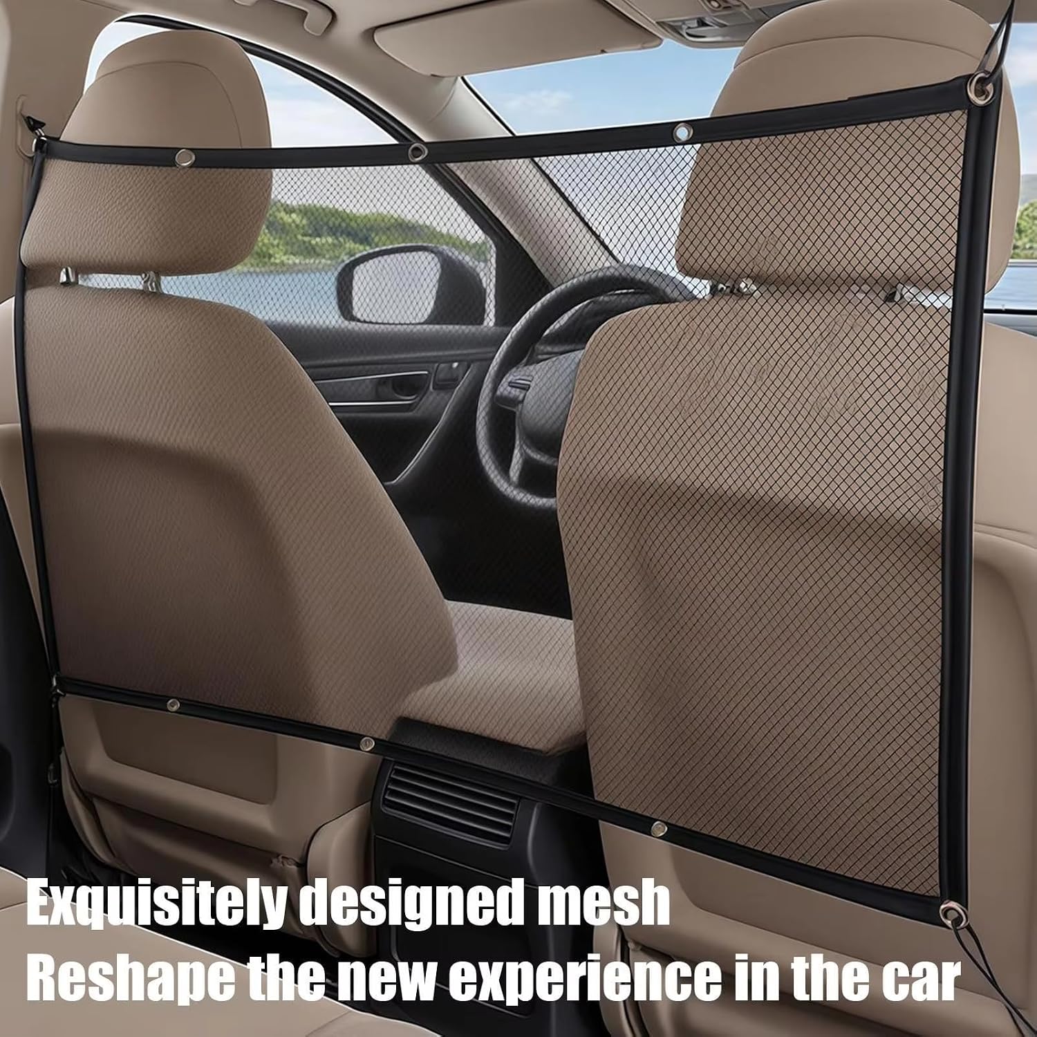 Car Pet Barrier Mesh Net for BMW X3M X4 M X5M X6 M | Durable Mesh.Elastic Drawstring.Reinforced Buckle.Vehicle Partition.Snug Fit