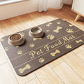 Pet Feeding Mat-Absorbent Pet Placemat for Food and Water Bowl, with Waterproof Rubber Backing, Quick Dry Water Dispenser Mat for Dog and Cat (24"x16", Brown)