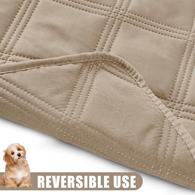 Smiry Waterproof Dog Bed Cover Blanket 30x53, Soft Reversible Pet Blanket, Washable Leakproof Cats Dogs Couch Cover for Sofa, Couch, Furniture, Taupe/Taupe