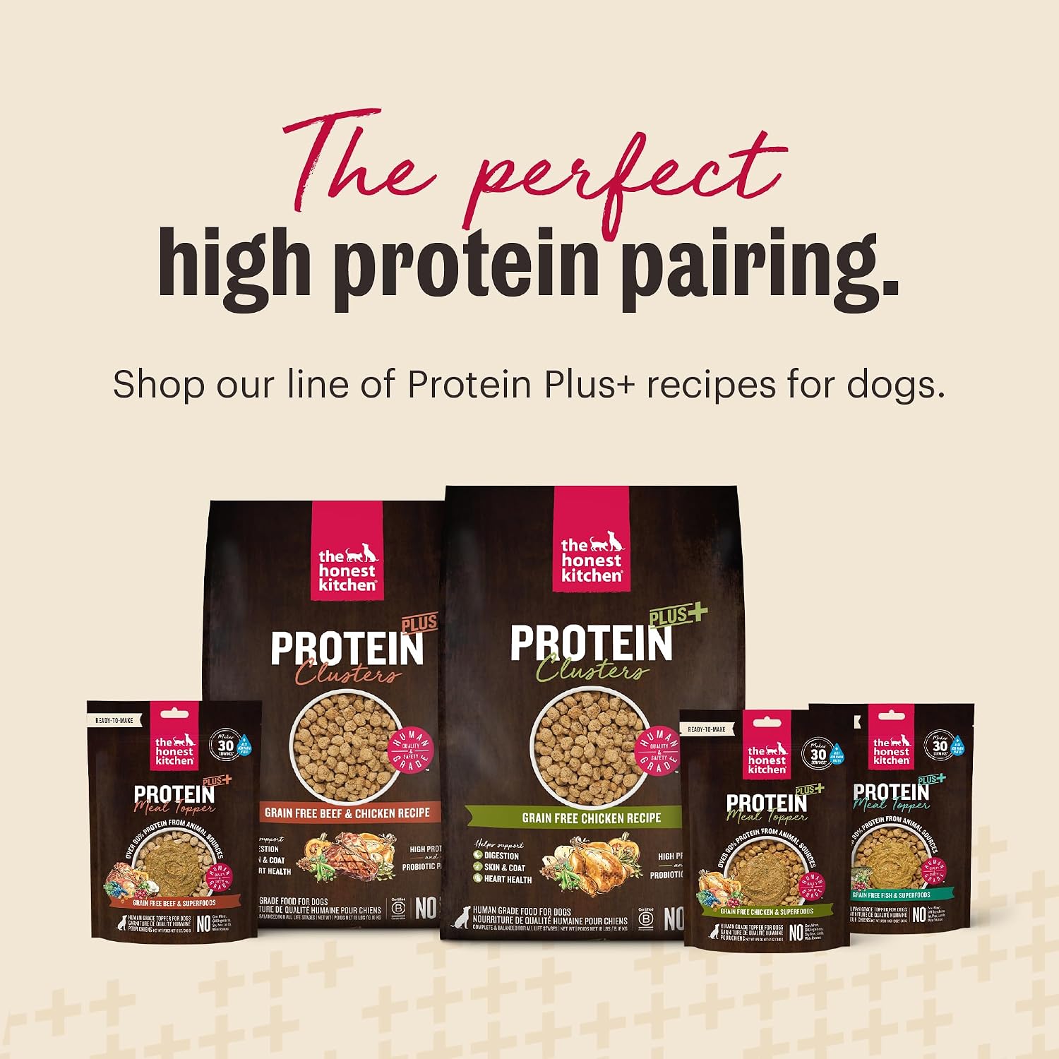 The Honest Kitchen Human Grade Protein Plus+ Dehydrated Meal Topper: Grain Free Fish Superfoods, 12oz Pouch