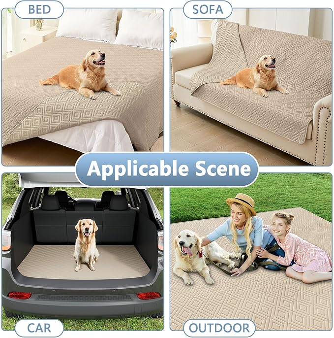 hyha Waterproof Dog Blanket, Soft Dog Bed Cover Pet Blankets, Waterproof Sofa Couch Cover for Dogs Washable, Reversible Pet Couch Covers for Sofa Furniture (40x70 Inch, Taupe/Taupe)