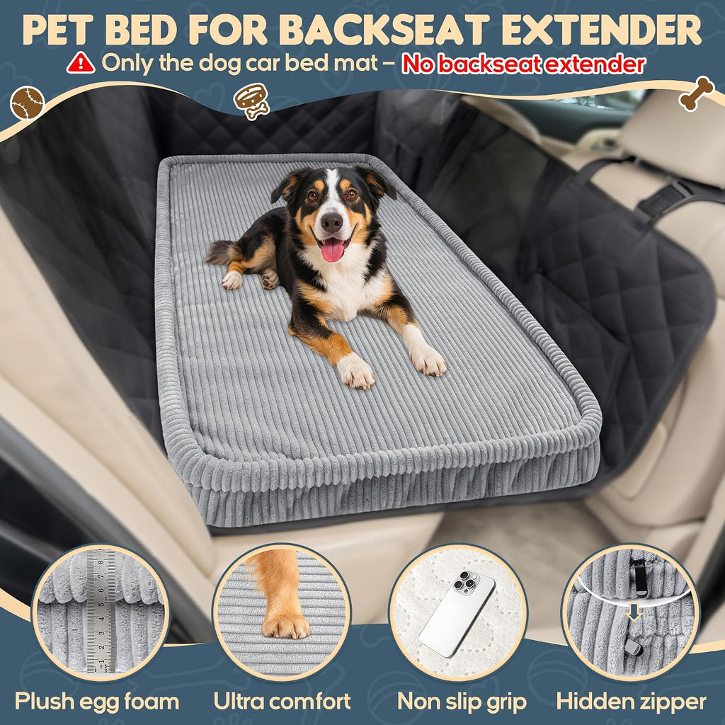 Loiion Dog Car Bed, Non-Slip Backseat Extender Pet Mat 56"x28.7"x2" | Removable, Washable Dog Bed With Waterproof Liner Protects Car Seats, Anti-Slip Travel Bed For Dogs