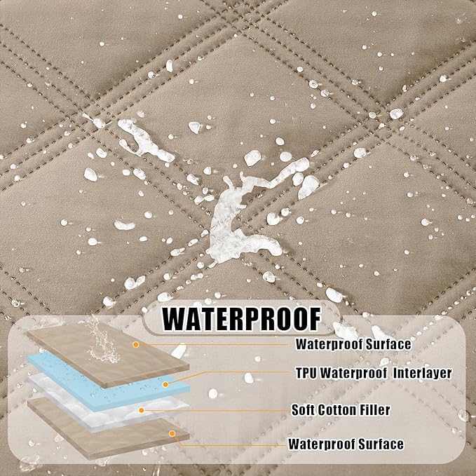 Smiry Waterproof Dog Bed Cover Blanket 30x70, Soft Reversible Pet Blanket, Washable Leakproof Cats Dogs Couch Cover for Sofa, Couch, Furniture, Taupe/Taupe
