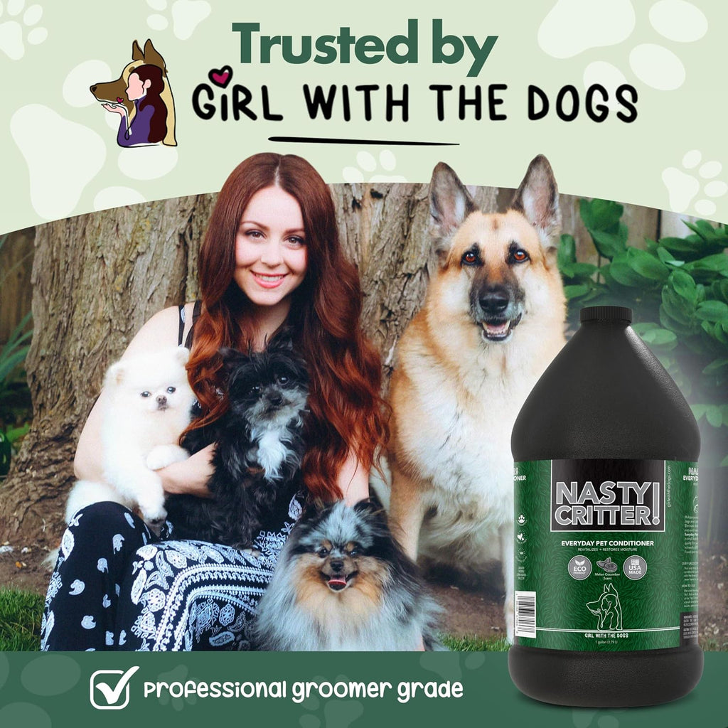 Nasty Critter! by Girl With The Dogs - Made in USA - Everyday Deep Cleaning Dog Conditioner for 8 Weeks and Up, 16 oz