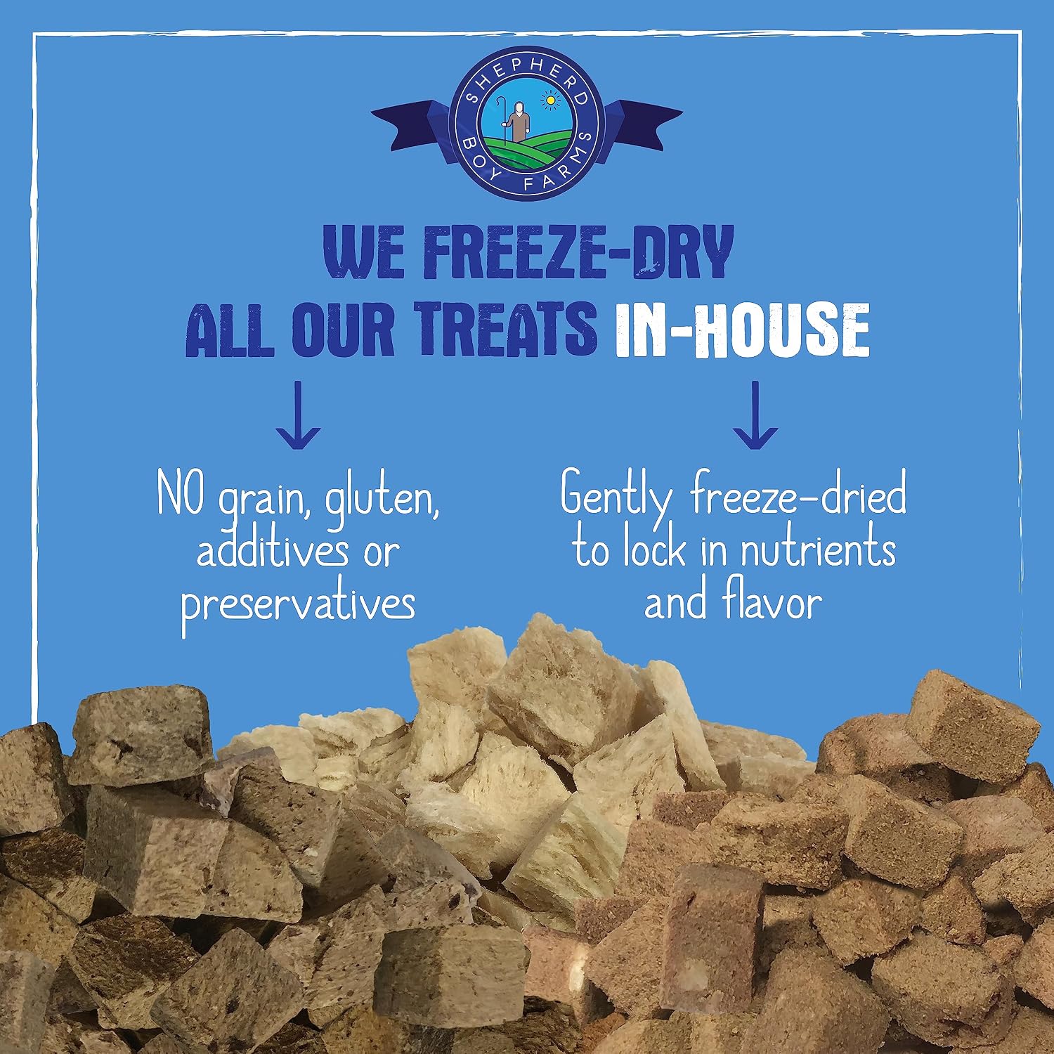 Shepherd Boy Farms Freeze Dried Duck Hearts for Dogs & Cats, USA Made - 3oz | Humanely Raised, No Added Antibiotics Or Hormones, High Protein, All Natural Single Ingredient Treats, Naturally Nutritious
