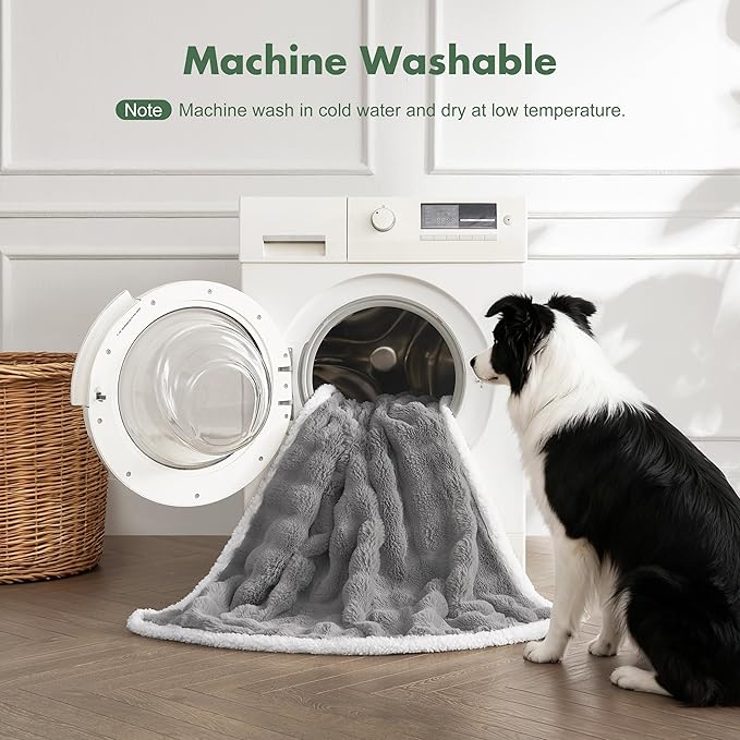 Soft Cozy Waterproof Dog Blanket for Couch - Room Decor Medium Pet Blanket for Furniture Protector, Washable Dog Crate Blankets for Indoors & Outdoors, Grey, 30"x40"