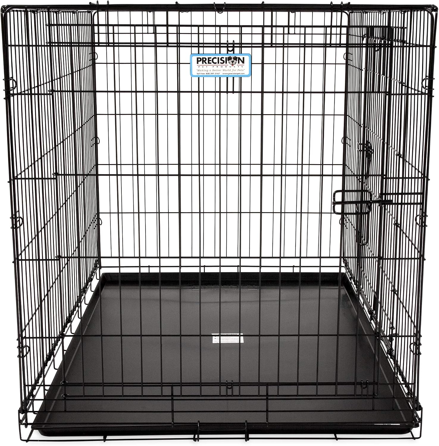 Precision Pet Products Two Door Great Crate Wire Dog Crate, 48 Inch, For Pets 90-125 lbs, With 5-Point Locking System